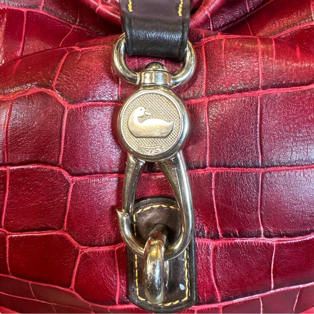 Dooney & Bourke Belvedere Croc-Embossed Hobo Shoulder Bag with Cosmetic Pouch - Picture 14 of 17